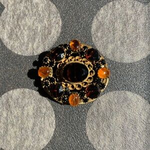 Vintage MCM Original by Robert Gold and Amber Brooch